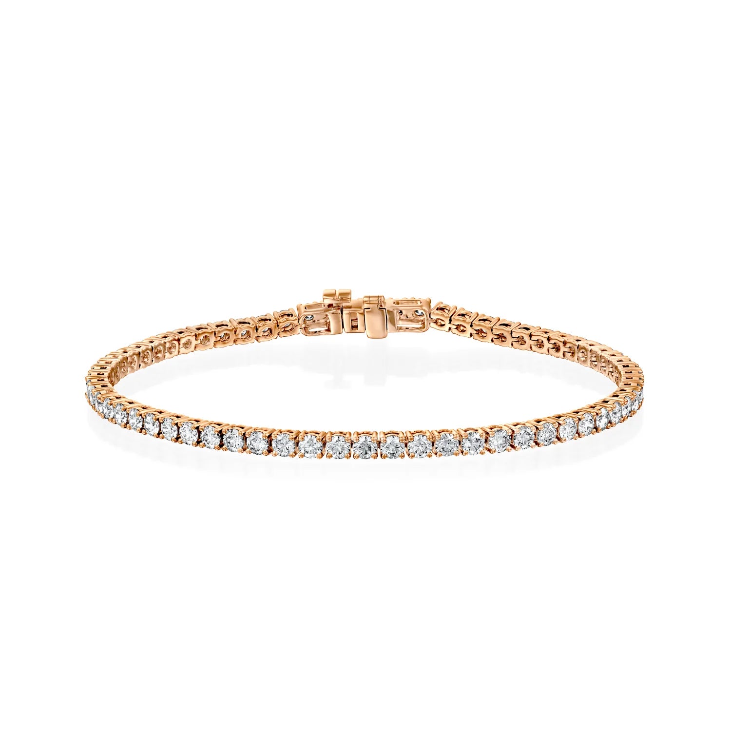 rose :: round lab grown diamond tennis bracelet IGI certified