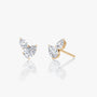 Rose :: stylish toi et moi lab grown diamond studs mixed shape design white gold modern elegance