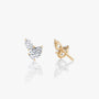 Rose :: unique toi et moi lab grown diamond stud earrings two stone mixed shape white gold designer jewelry