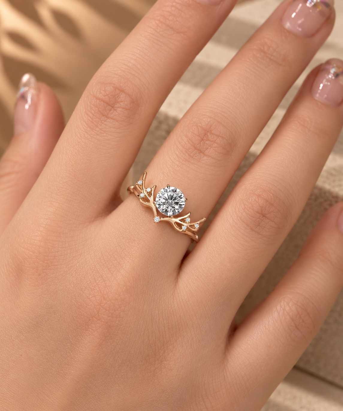 Common :: 2.10TCW Round diamond engagement ring with 0.10ct Round accents