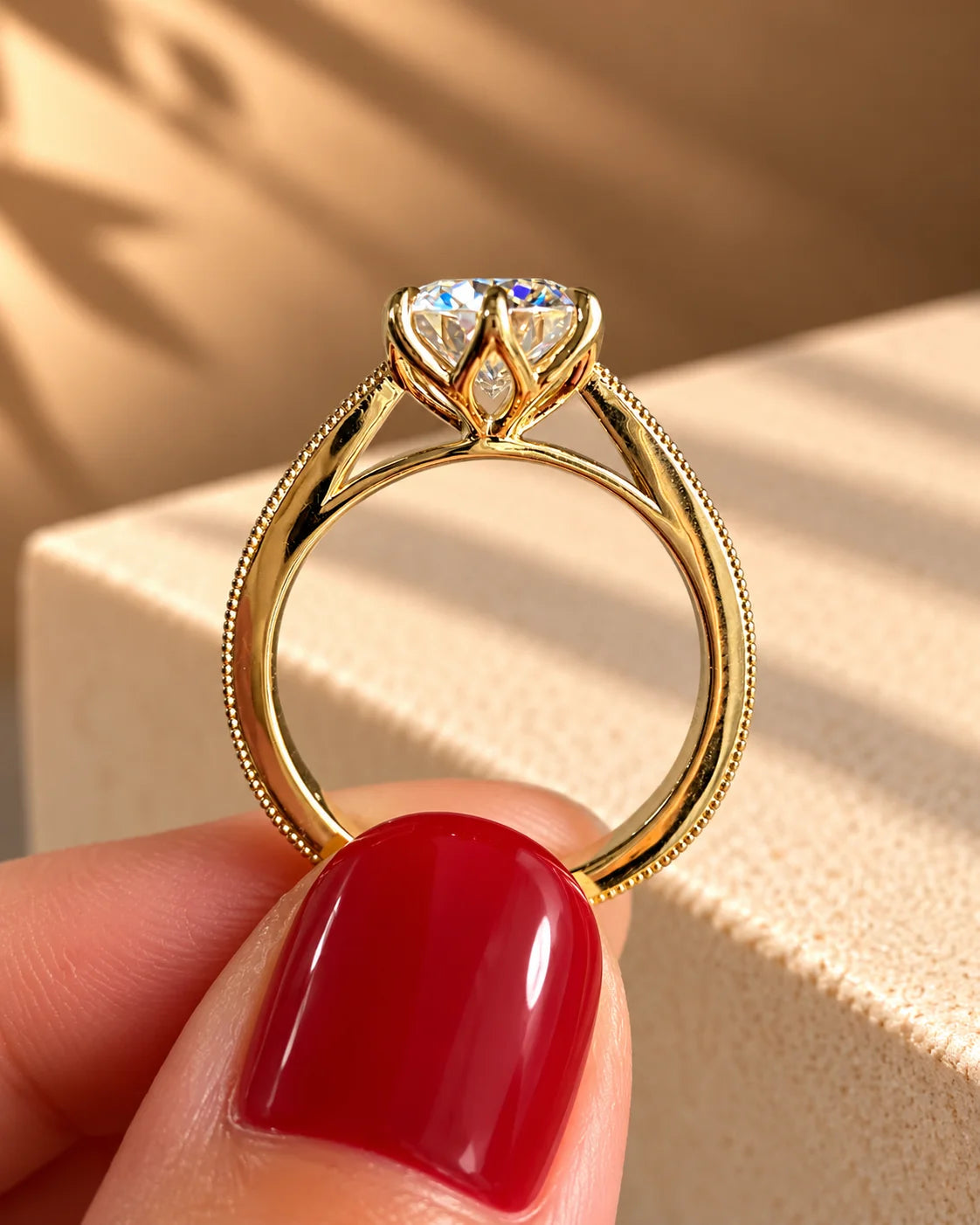 Common :: 1CT Round Excellent Cut Lab Diamond Solitaire Ring