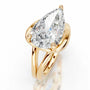 Yellow :: pear cut lab grown diamond solitaire engagement ring classic elegant style
