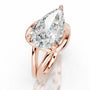 Rose :: elegant pear cut lab grown diamond solitaire ring timeless engagement design