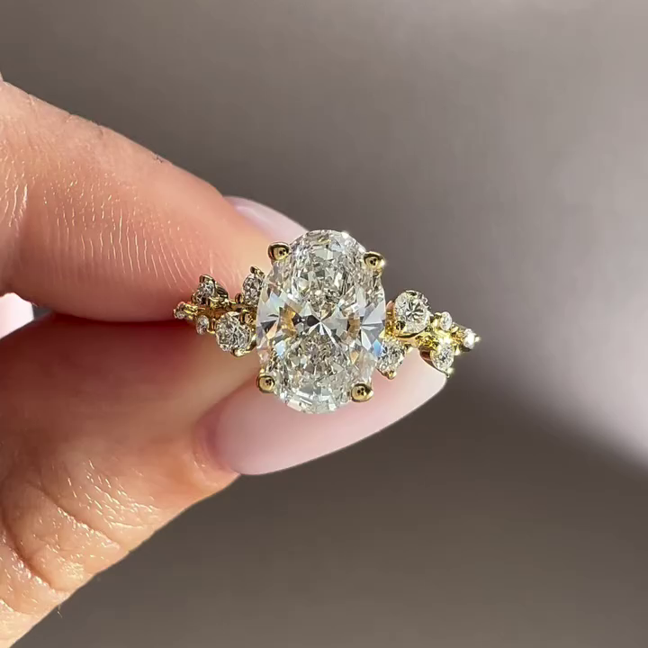 1.50tcw Oval Lab Diamond Engagement Ring | IGI Certified | D-E-F Color, VVS–VS Clarity