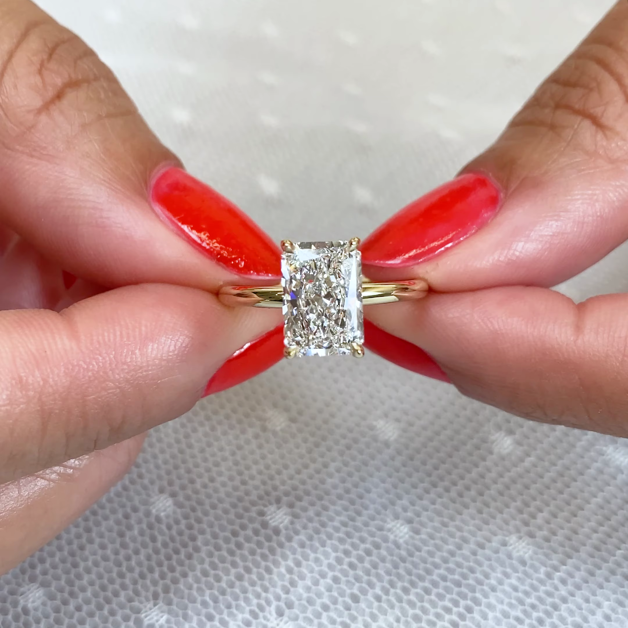 2.00ct Radiant Lab Grown Diamond Solitaire Engagement Ring | IGI Certified | Yellow Gold