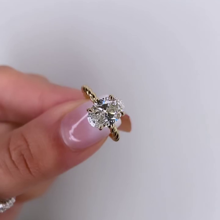 2.10tcw Oval Lab Diamond Engagement Ring | Hidden Halo Design | IGI Certified | Custom Gold