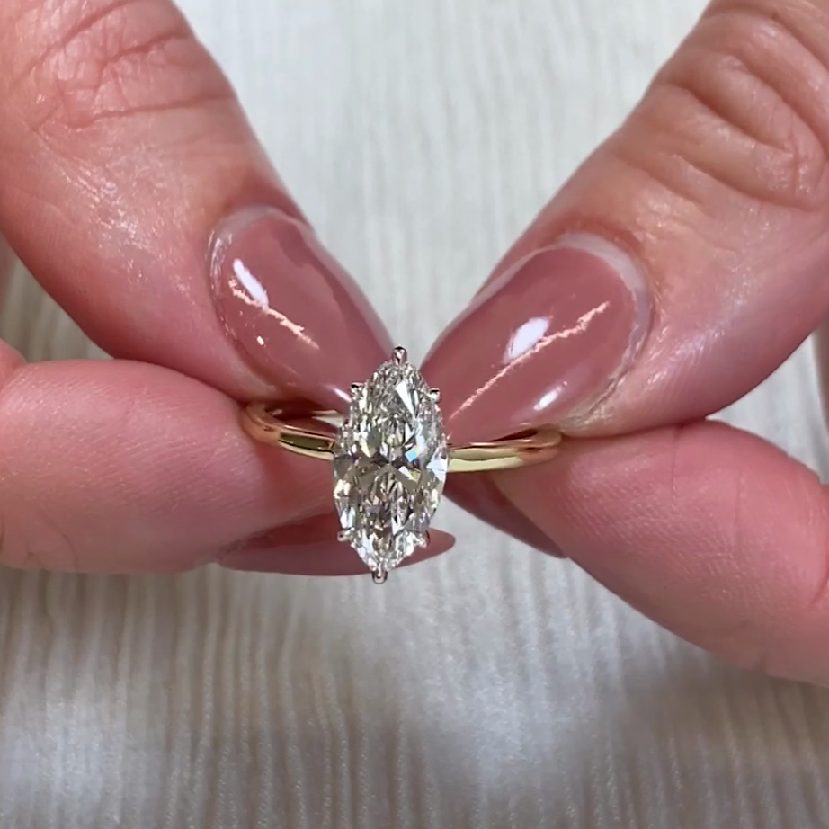2.00tcw Marquise Lab Grown Diamond Hidden Halo Engagement Ring | IGI Certified | Ethical & Custom