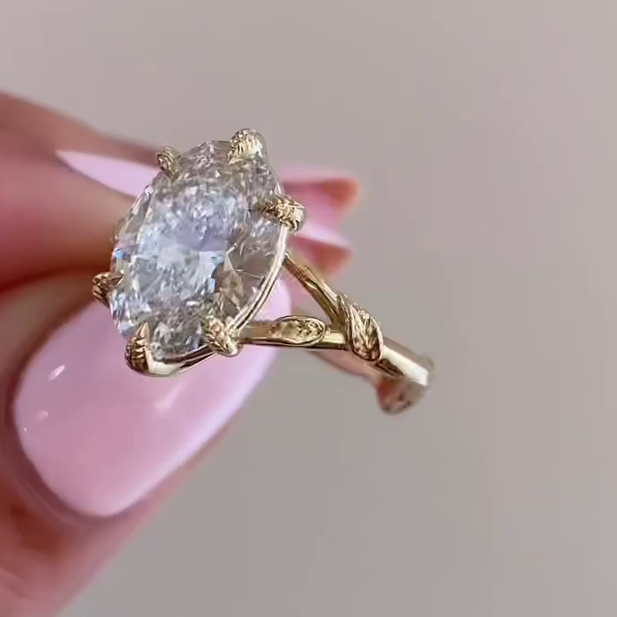 1.50tcw Oval Lab Diamond Engagement Ring | Six-Prong Split Band | IGI Certified