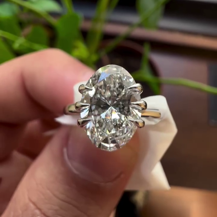 1.50tcw Oval Lab Diamond Solitaire Engagement Ring | Six Prong | IGI Certified