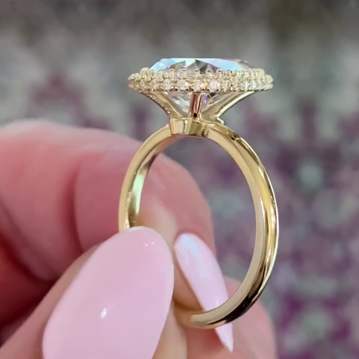 Pear 2.90tcw Lab Diamond Hidden Halo Engagement Ring | IGI Certified | DEF VVS–VS Clarity