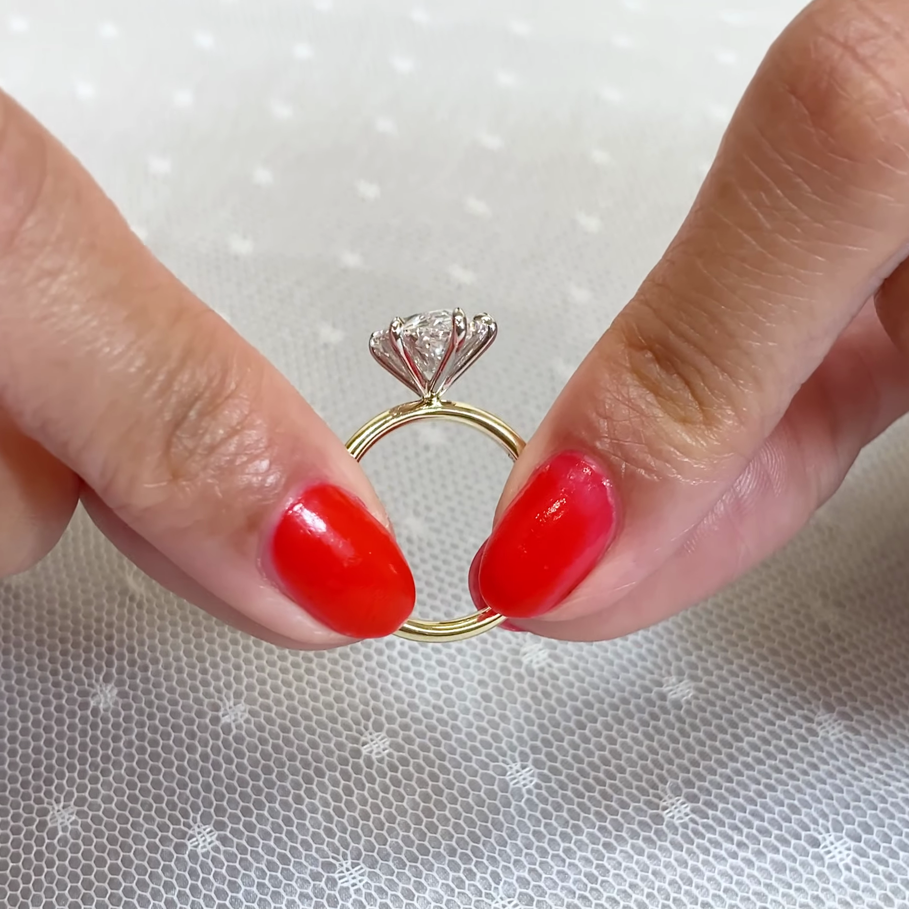 4.00ct Pear Lab Grown Diamond Two-Tone Solitaire Engagement Ring | IGI Certified | Ethical Luxury