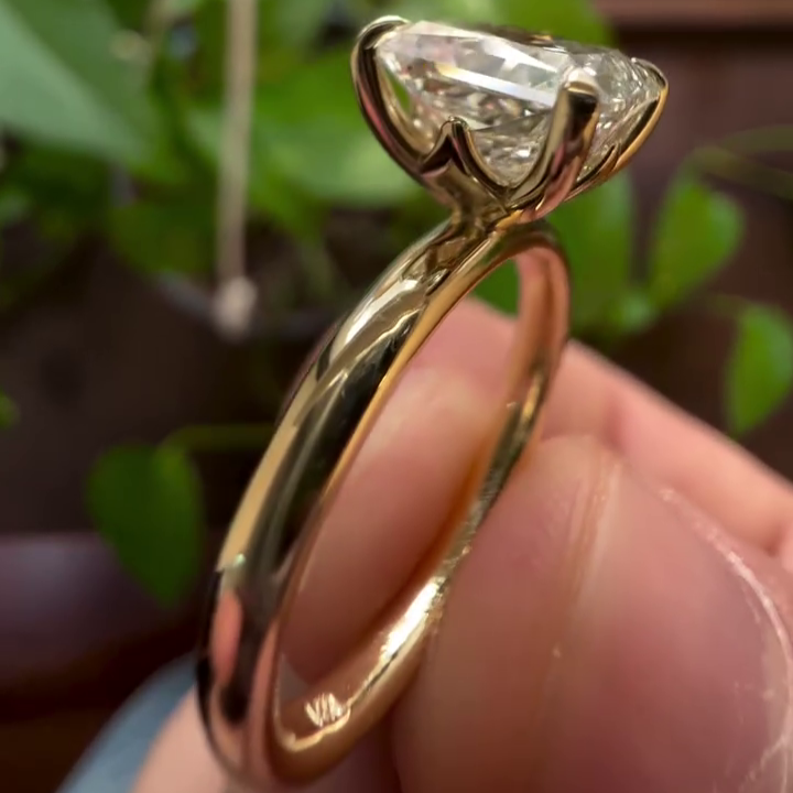 1.50ct Square Radiant Lab Diamond Engagement Ring | IGI Certified | DEF VVS–VS | Custom Gold