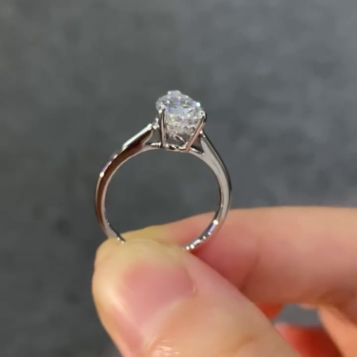 2.00ct Pear Lab Grown Diamond Engagement Ring | Hidden Halo Solitaire in White Gold | IGI Certified