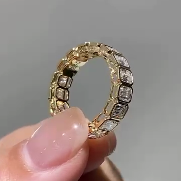 Emerald 3.60tcw Bezel Set Eternity Lab Grown Diamond Band, D-E-F Color, VVS-VS Clarity