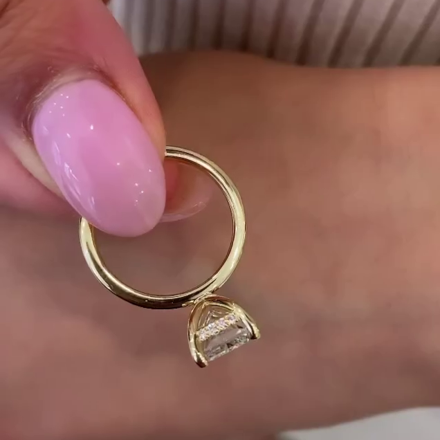 Radiant Cut 4.10tcw Lab Diamond Ring | IGI Certified | Hidden Halo Setting | Elegant Solitaire