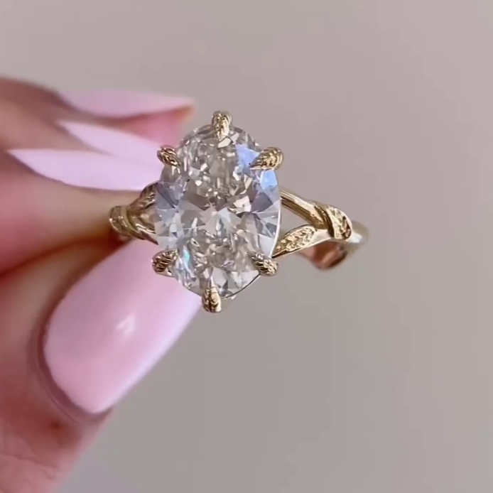 1.50tcw Oval Lab Diamond Engagement Ring | Six-Prong Split Band | IGI Certified