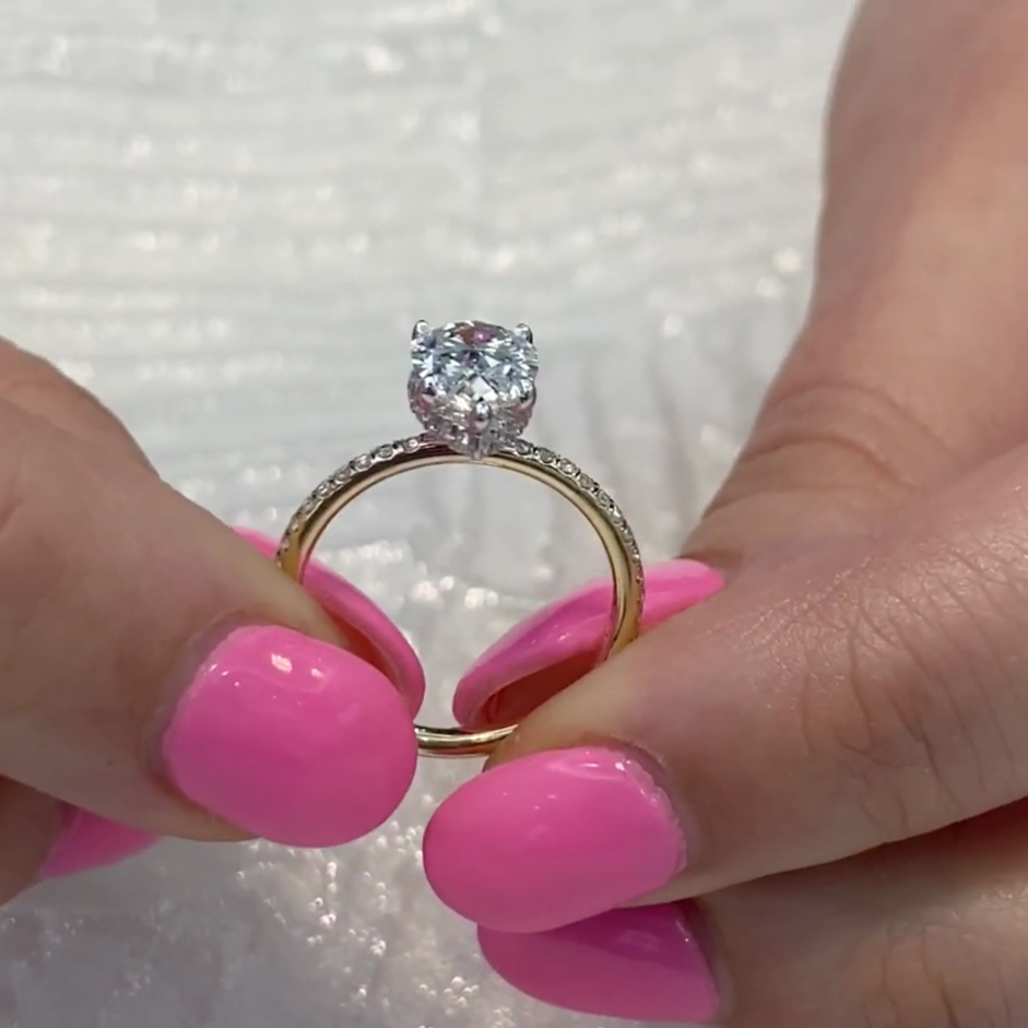 Pear 2.00tcw Lab Diamond Engagement Ring | Hidden Halo | IGI Certified | VVS Clarity | Gold Options