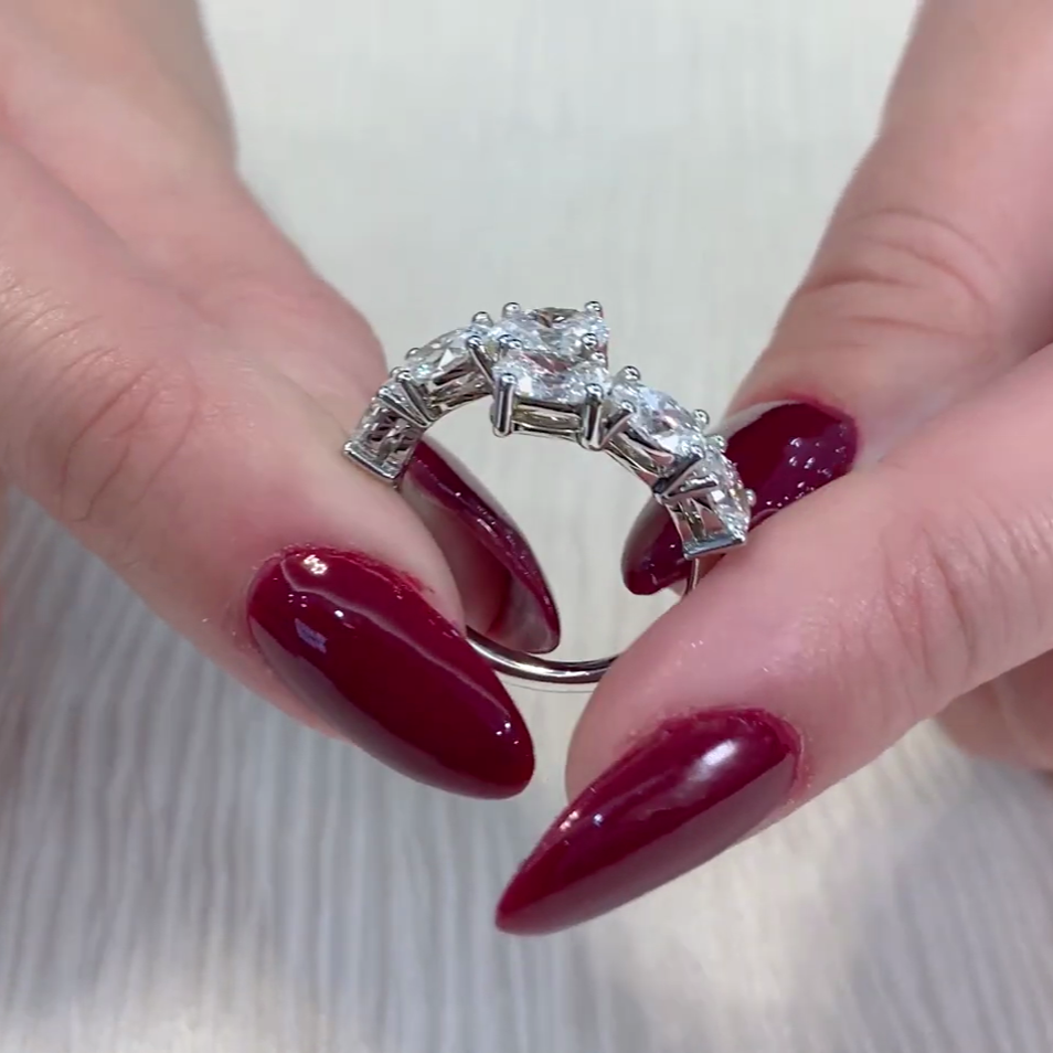 Oval 2.00tcw Lab Diamond Bypass Engagement Ring | DEF VVS–VS Clarity