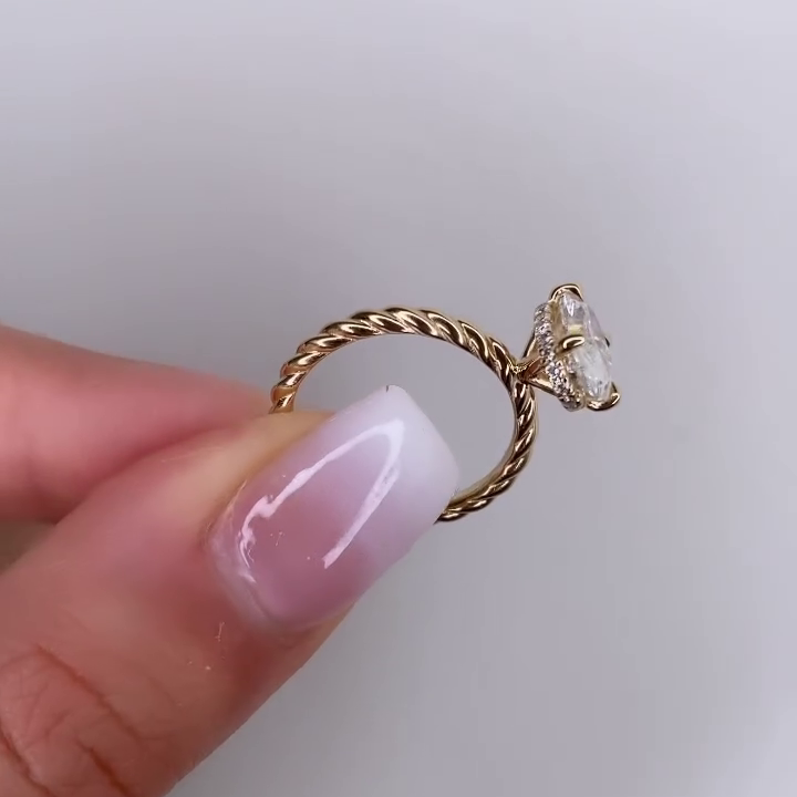 2.10tcw Oval Lab Diamond Engagement Ring | Hidden Halo Design | IGI Certified | Custom Gold