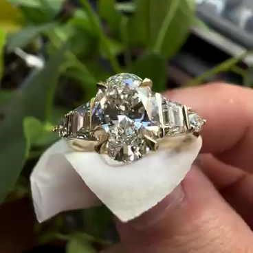 2.20tcw Oval Lab Diamond Five Stone Cathedral Engagement Ring | IGI Certified