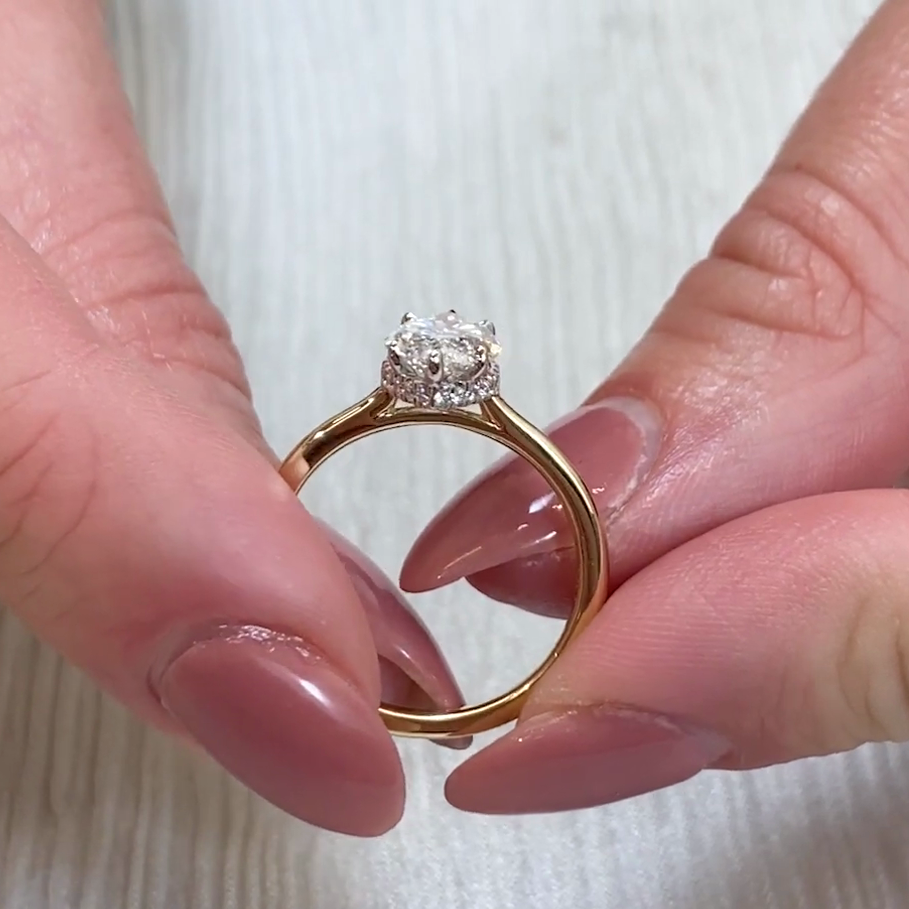 2.00tcw Marquise Lab Grown Diamond Hidden Halo Engagement Ring | IGI Certified | Ethical & Custom