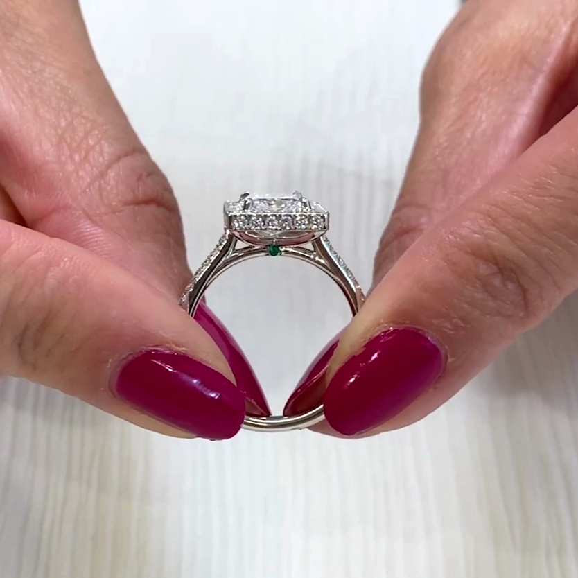 Radiant 2.60tcw Lab Diamond Double Halo Engagement Ring | IGI Certified DEF VVS–VS