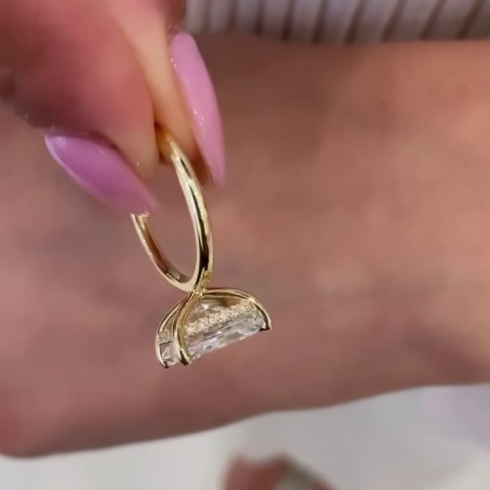 Radiant Cut 4.10tcw Lab Diamond Ring | IGI Certified | Hidden Halo Setting | Elegant Solitaire