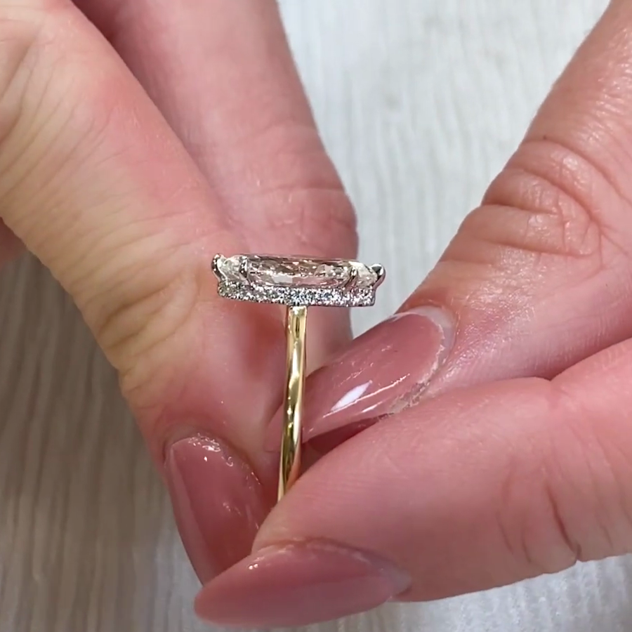 2.00tcw Marquise Lab Grown Diamond Hidden Halo Engagement Ring | IGI Certified | Ethical & Custom
