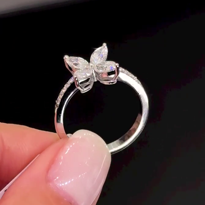 Marquise 2.10tcw Lab Diamond Flower Engagement Ring | IGI Certified | White Gold