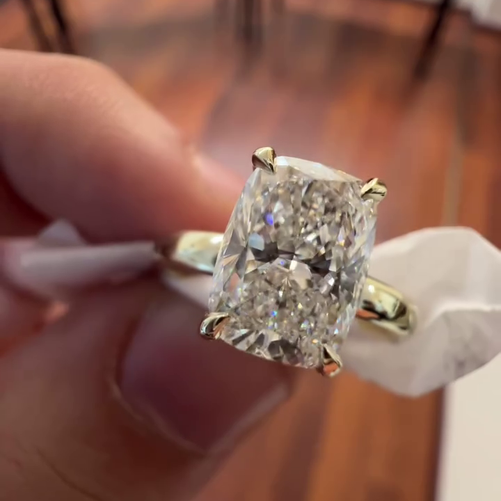 1.50ct Cushion Lab Diamond Solitaire Engagement Ring | IGI Certified | Custom Gold Ring