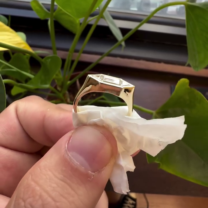 1.40tcw Baguette And Trillion Lab Grown Diamond Bezel Engagement Ring | IGI Certified | DEF VVS