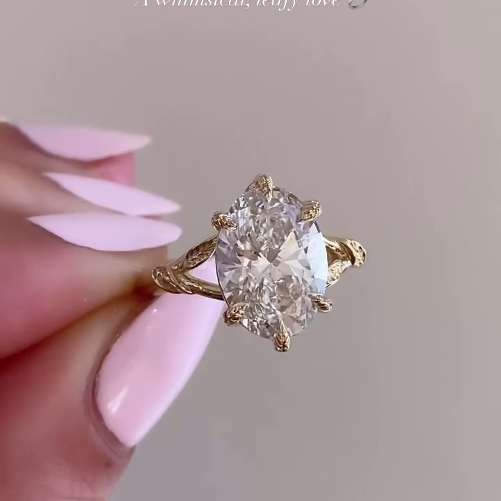 1.50tcw Oval Lab Diamond Engagement Ring | Six-Prong Split Band | IGI Certified