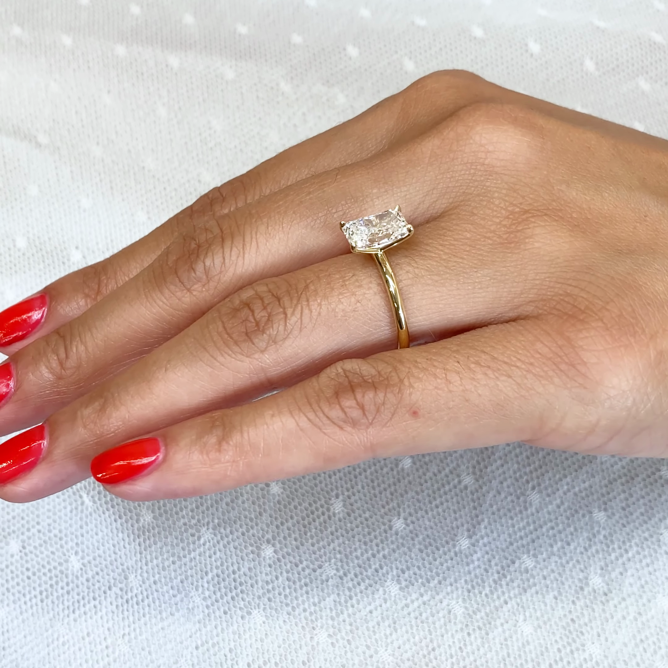 2.00ct Radiant Lab Grown Diamond Solitaire Engagement Ring | IGI Certified | Yellow Gold