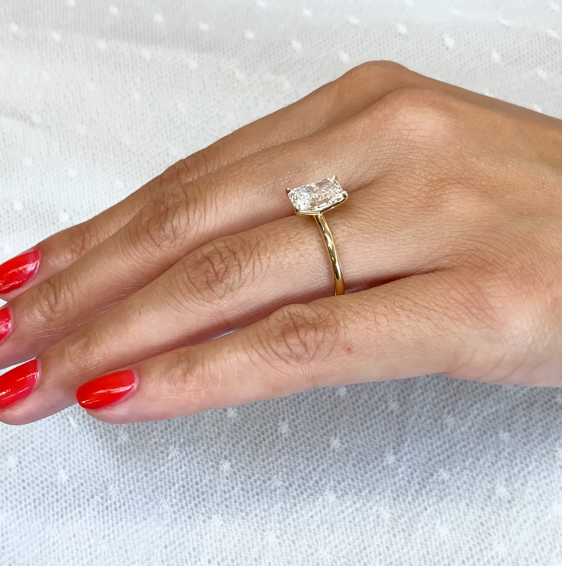 2.00ct Radiant Lab Grown Diamond Solitaire Engagement Ring | IGI Certified | Yellow Gold