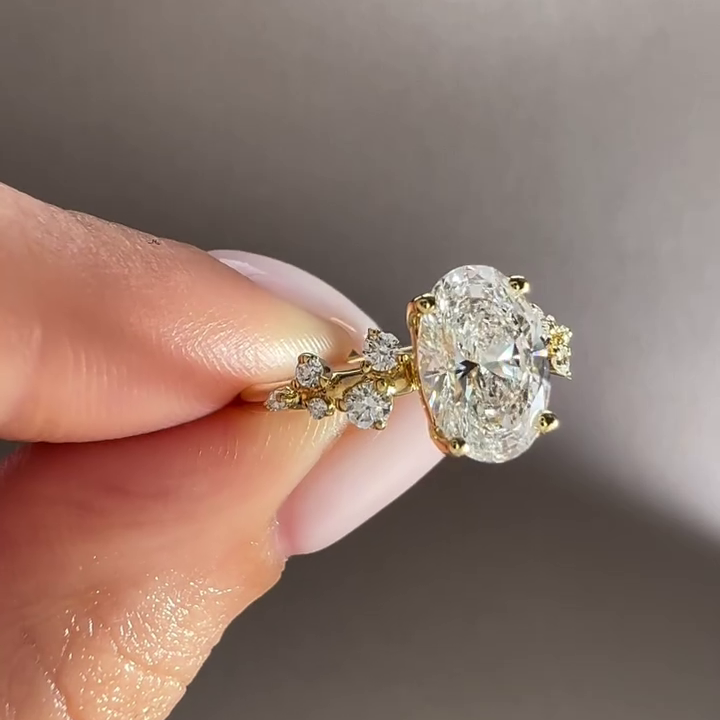 1.50tcw Oval Lab Diamond Engagement Ring | IGI Certified | D-E-F Color, VVS–VS Clarity