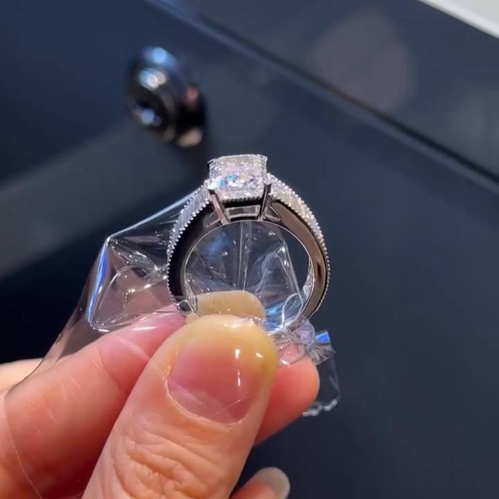 Emerald 10.00tcw Lab Diamond Side Stone Pavé Ring | IGI Certified | D-E-F | VVS–VS