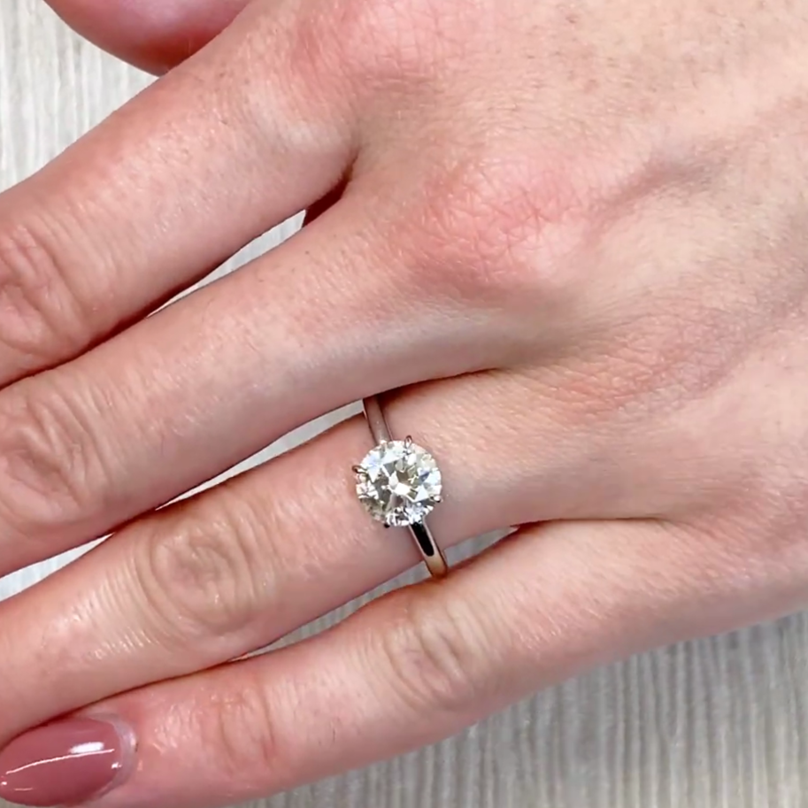 1.70tcw Round Lab Grown Diamond Hidden Halo Solitaire Ring | 1.50ct Center | IGI Certified