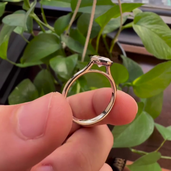 1.50ct Oval Lab Diamond Cathedral Bezel Engagement Ring | IGI Certified | D-E-F VVS–VS | Custom Gold