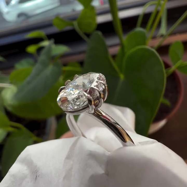 1.50tcw Oval Lab Diamond Solitaire Engagement Ring | Six Prong | IGI Certified