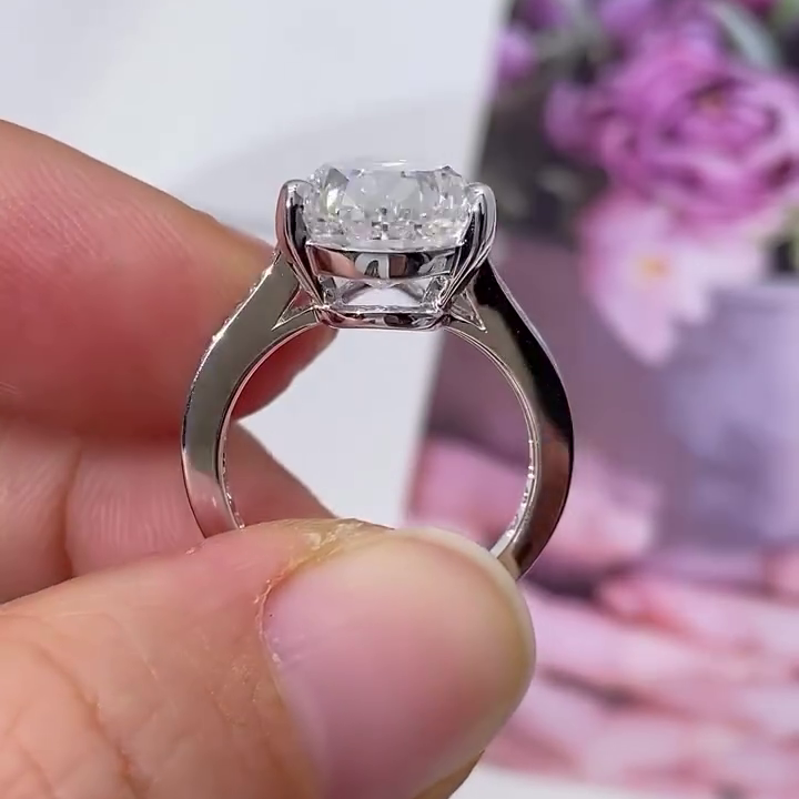 Pear 7.00tcw Lab Diamond Cathedral Channel Set Ring | IGI Certified | White Gold