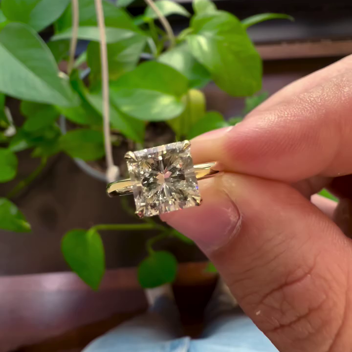 1.50ct Square Radiant Lab Diamond Engagement Ring | IGI Certified | DEF VVS–VS | Custom Gold