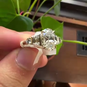 2.20tcw Oval Lab Diamond Five Stone Cathedral Engagement Ring | IGI Certified