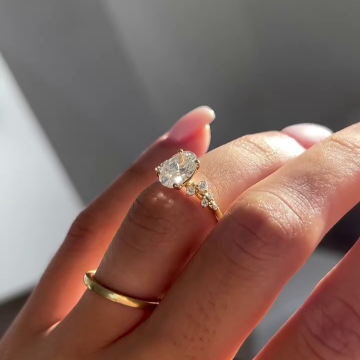 1.50tcw Oval Lab Diamond Engagement Ring | IGI Certified | D-E-F Color, VVS–VS Clarity