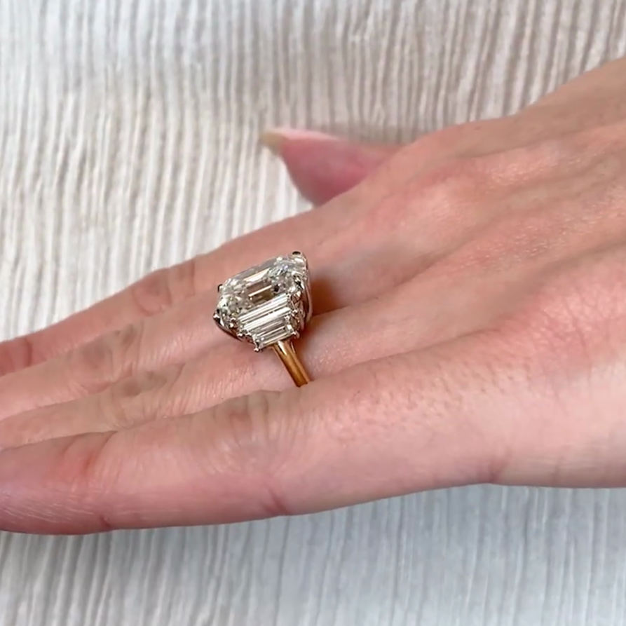 Asscher 9.50tcw Lab Diamond Five Stone Ring | IGI Certified | D-E-F | VVS–VS