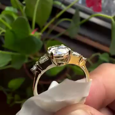 2.20tcw Oval Lab Diamond Five Stone Cathedral Engagement Ring | IGI Certified