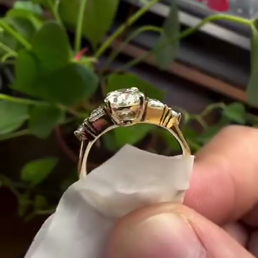 2.20tcw Oval Lab Diamond Five Stone Cathedral Engagement Ring | IGI Certified