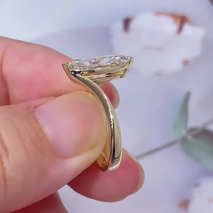 Marquise 2.50tcw Lab Diamond Bypass Ring | IGI Certified | D-E-F VVS–VS | Custom Gold | AntiqueCut