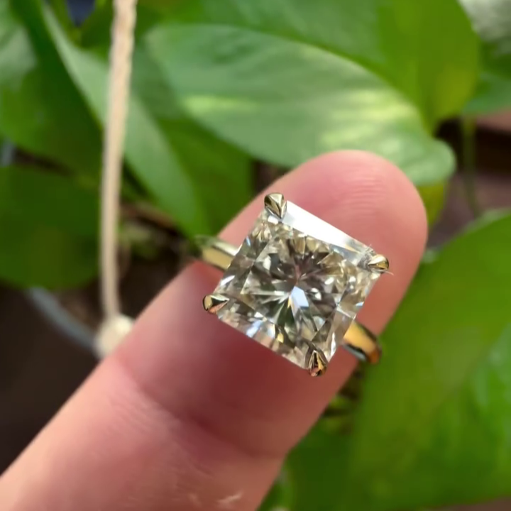 1.50ct Square Radiant Lab Diamond Engagement Ring | IGI Certified | DEF VVS–VS | Custom Gold