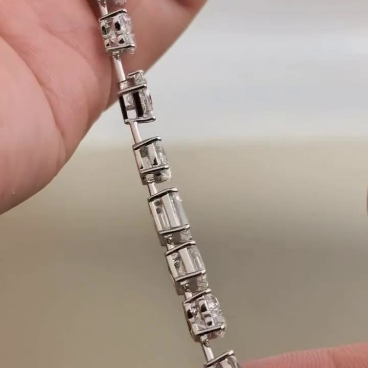 Multi Shape 10.50tcw Lab Grown Diamond Bracelet | Modern Unique Design | D-E-F Color | VVS–VS Clarity | IGI Certified | Ethical Bracelet