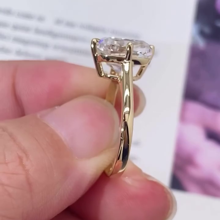 Sq Cushion 5.00ct Lab Grown Diamond Engagement Ring | IGI Certified | D-E-F Color | VVS–VS Clarity | Yellow Gold Solitaire Ring